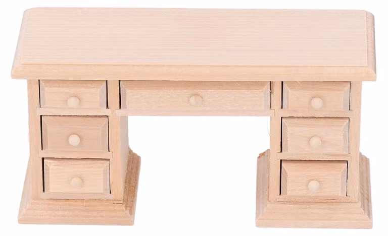 1:12 Scrivania da ufficio, modello in miniatura, accessori per mobili da casa delle bambole, scrivania non verniciata per il fai da te
