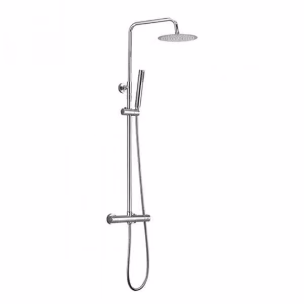 Set doccia a pioggia WEBO Atlanta in cromo - termostatico, doccetta e soffione in acciaio inox