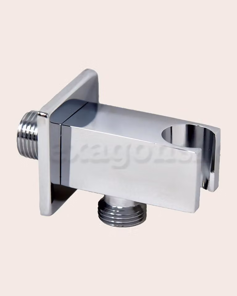 Supporto Con Presa Acqua Quadra Ottone Cromato