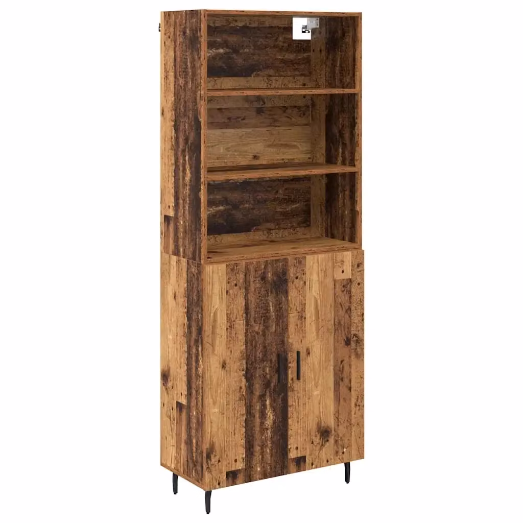 Credenza moderna vidaXL in legno e metallo marrone, L/P/H: 69,5 x 32,5 x 180 cm – 2