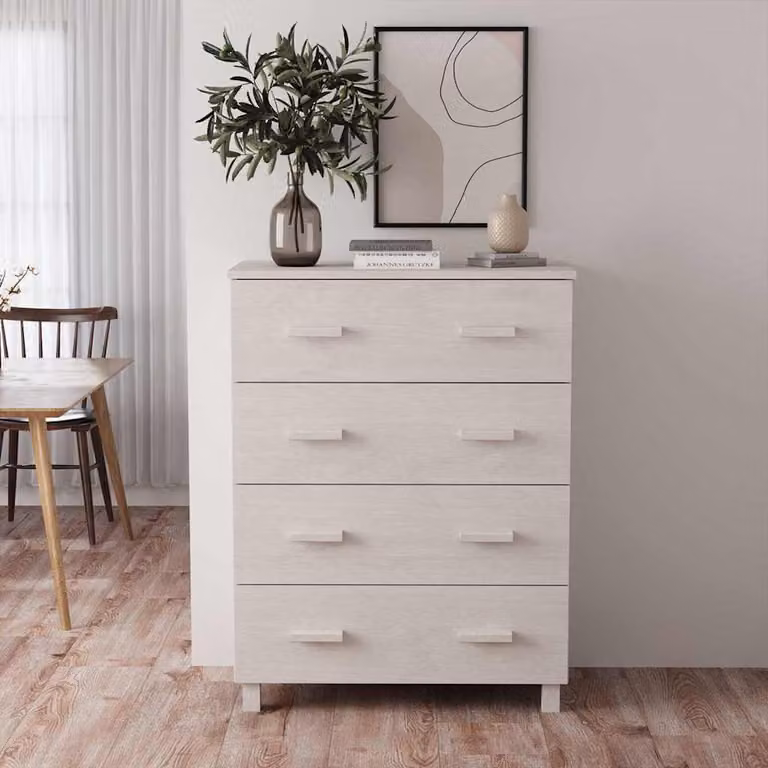 Credenza HAMAR vidaXL in legno massello di pino bianca L: 79 cm, P: 40 cm, H: 103,5 cm
