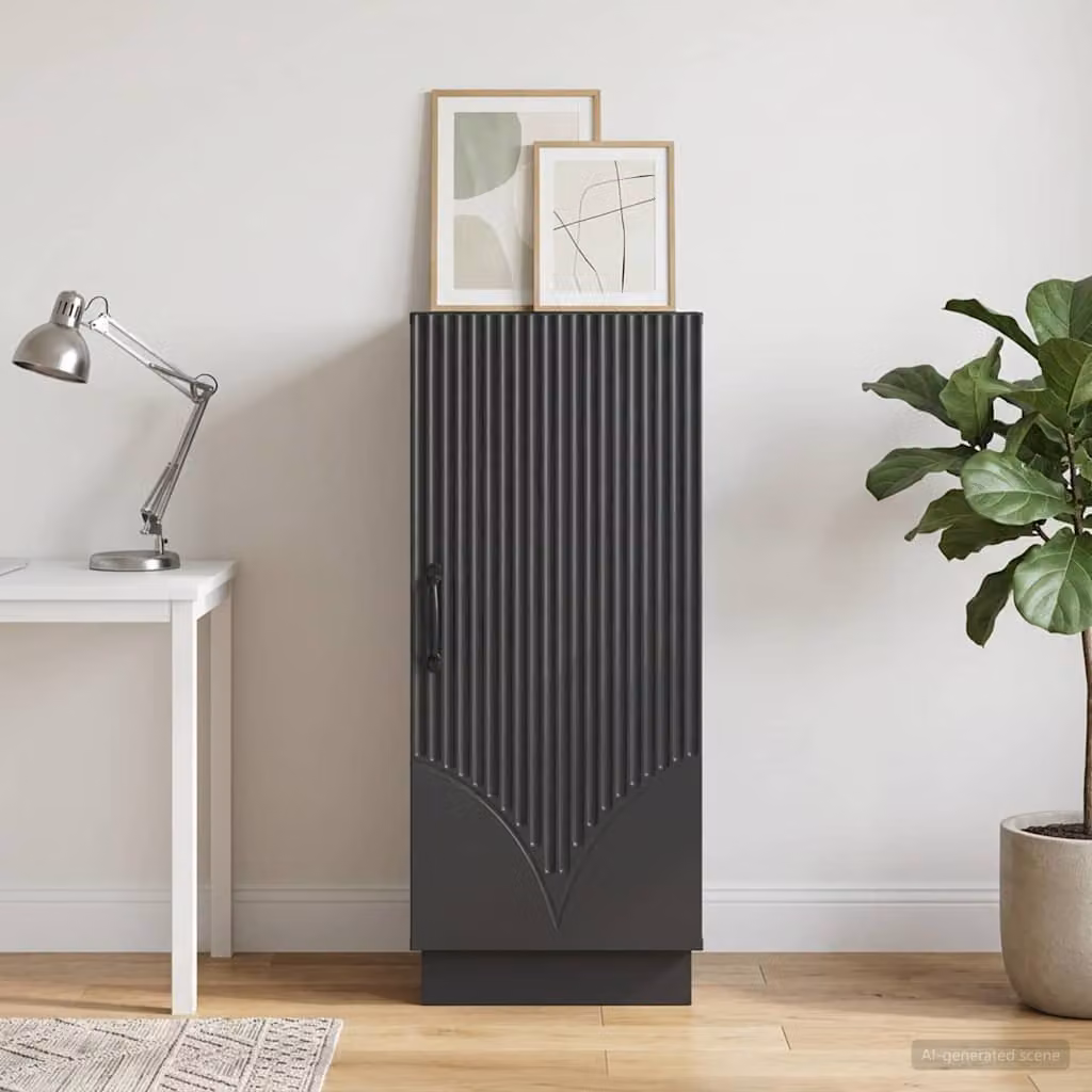 Credenza moderna vidaXL in legno ingegnerizzato nero, L: 33 cm, P: 34,5 cm, H: 87 cm