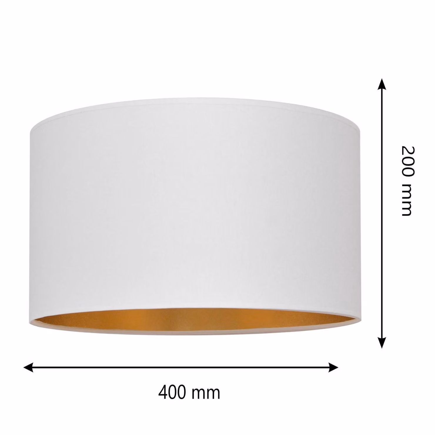 Paralume Alba, Ø 40 cm, E27, bianco/oro Alba HELAM, Bianco / Opale, Soggiorno / Sala da pranzo, Tessuto / Stoffa / Seta