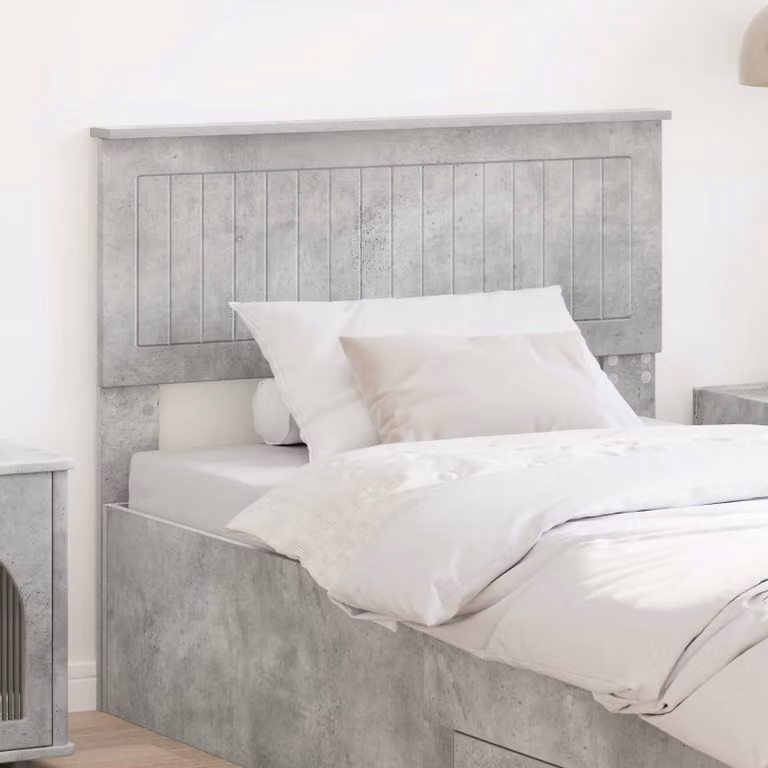 Testiera per letto moderna vidaXL in legno ingegnerizzato, colore grigio cemento opaco