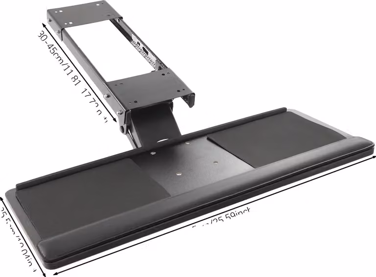 Vassoio per tastiera e mouse, regolabile in altezza, design ergonomico, nero