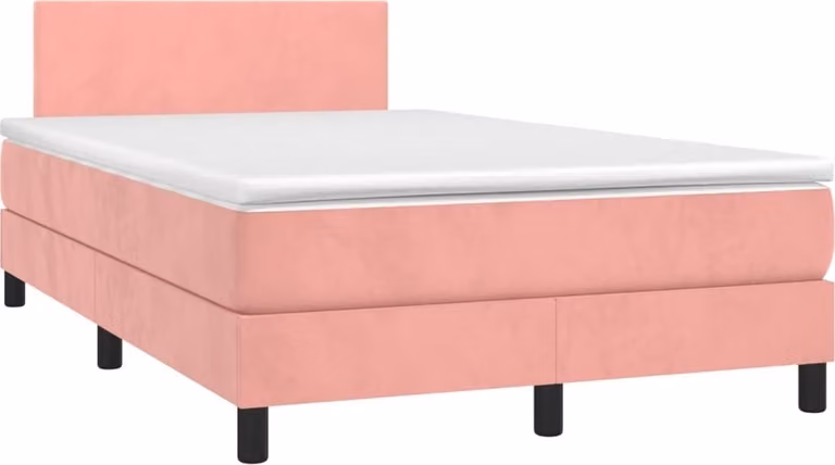 Maison Exclusive - Letto boxspring con materasso e LED rosa 120x190 cm velluto