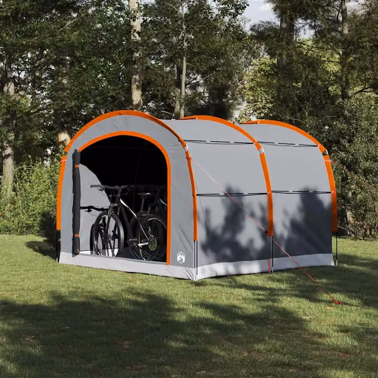Tenda vidaXL moderna in poliestere grigio e arancione L: 268 cm, P: 240 cm, H: 191 cm
