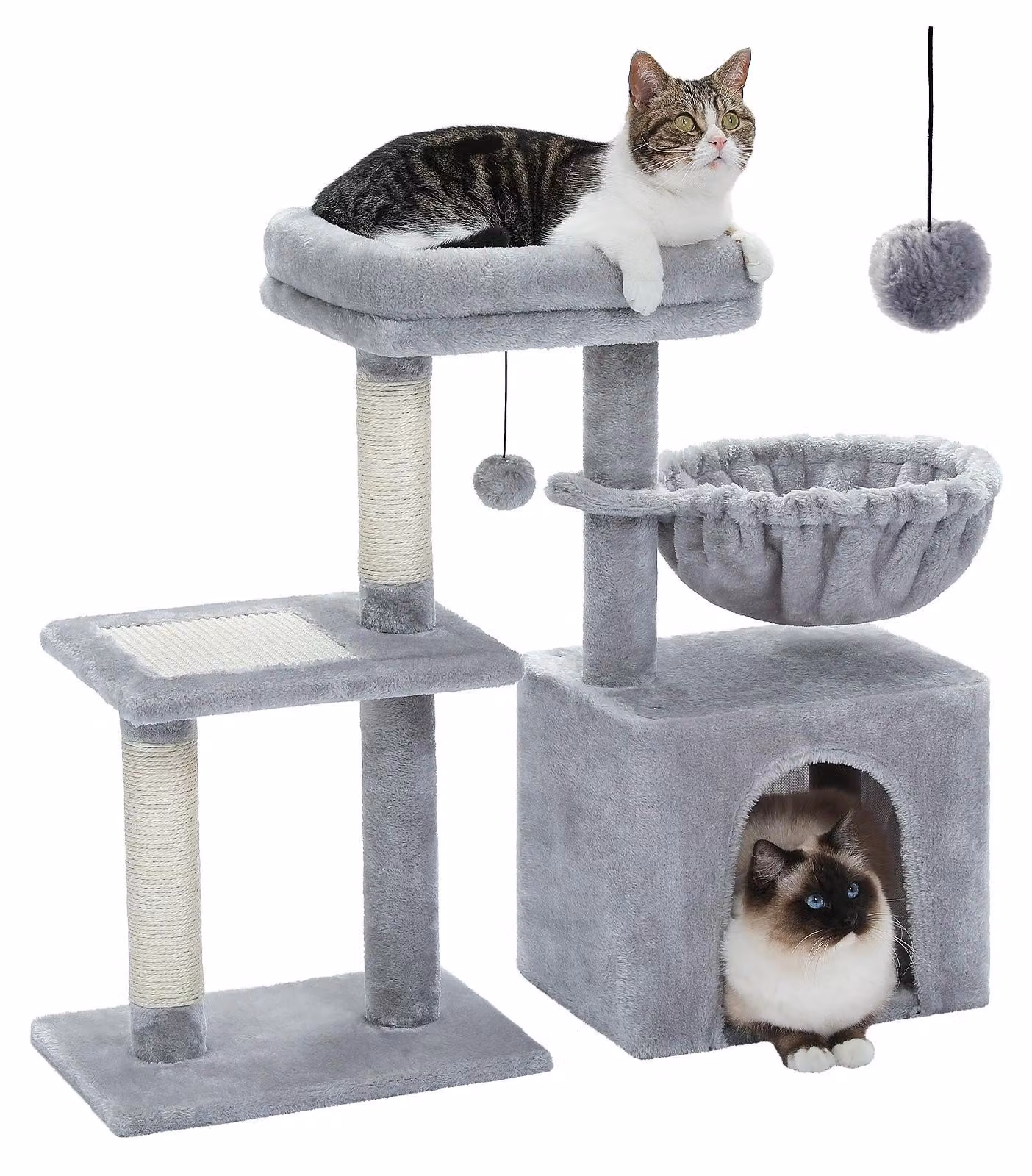 Katzenbaum, struttura a più piani, rifugio accogliente, colore grigio