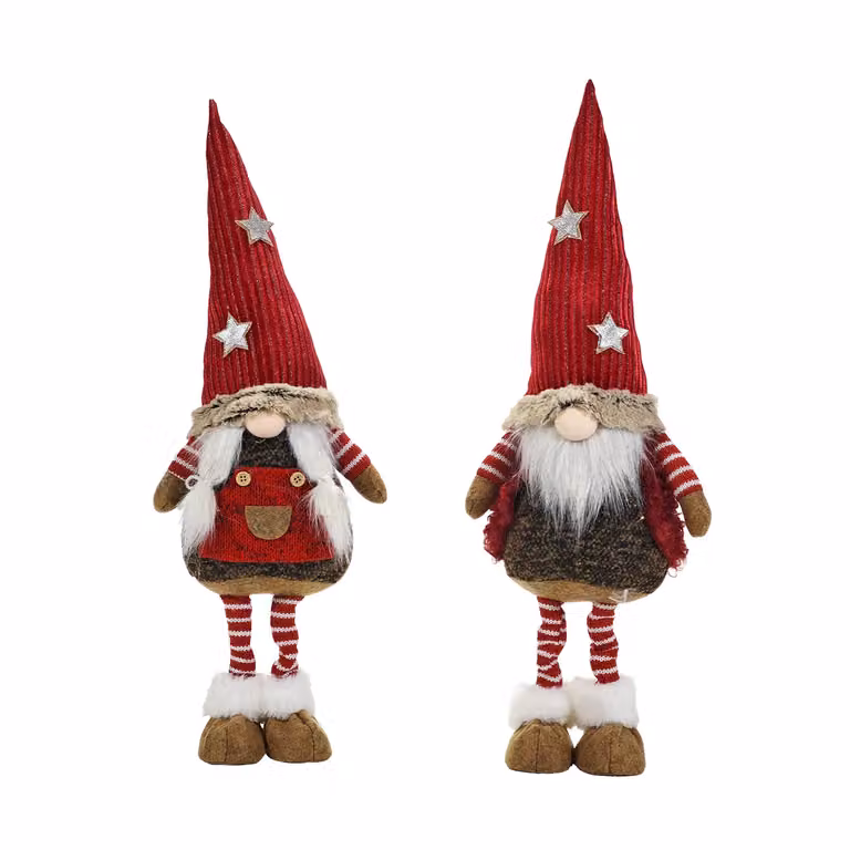 Gnomo Natalizio Decorativo Vestiamo Casa Gran Natale Rosso, Bianco e Argento, Altezza: 55 cm