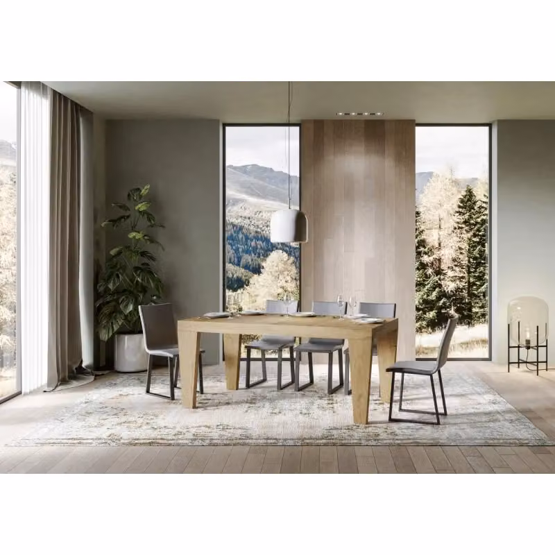 Tavolo rettangolare allungabile Itamoby in finitura rovere marrone con apertura telescopica per cucina e sala da pranzo – 2