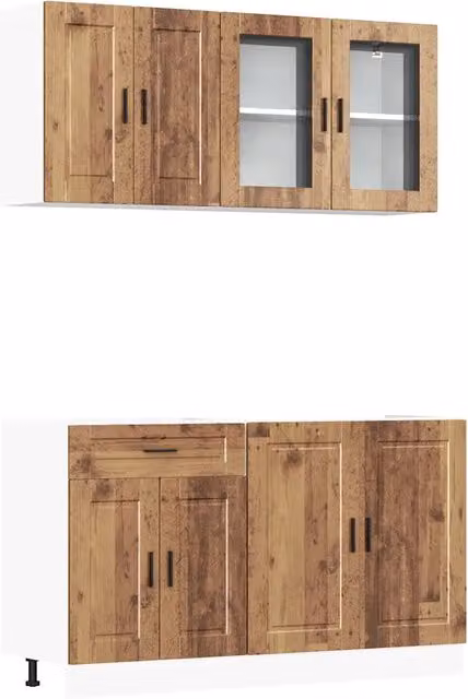 Set Armadio pensile | Mobili da Cucina 4 pz Porto Legno Vecchio in Truciolato