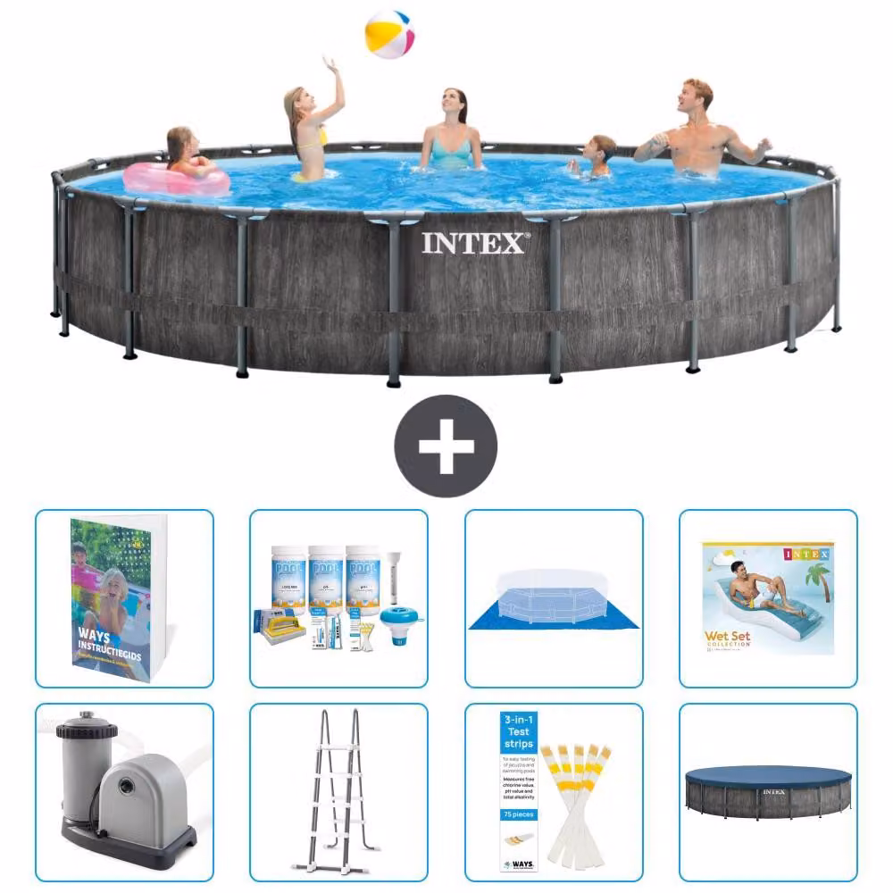 Struttura per piscina a forma di prisma - 549x122 cm - composta da 7 elementi - modello S683
