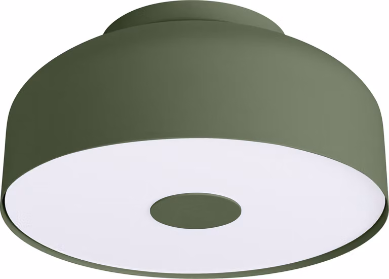 Plafone rotondo TEKNAR verde oliva e bianco 4xE27x15W in metallo, dimensioni: 15x30x30 cm, IP20, Pure Lume