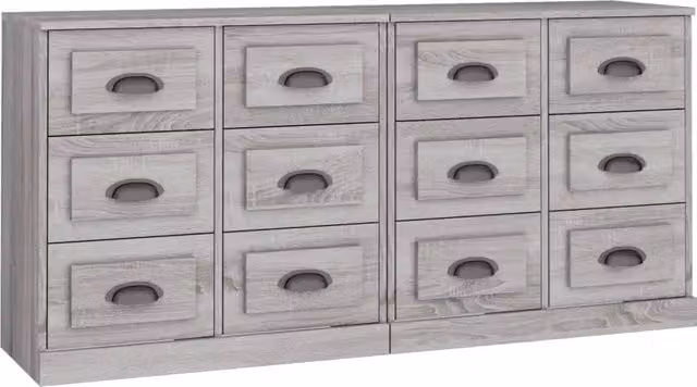 Credenze 2 pz | Madia | Buffet da pranzo | Armadio da pranzo Grigio Sonoma in Legno Multistrato