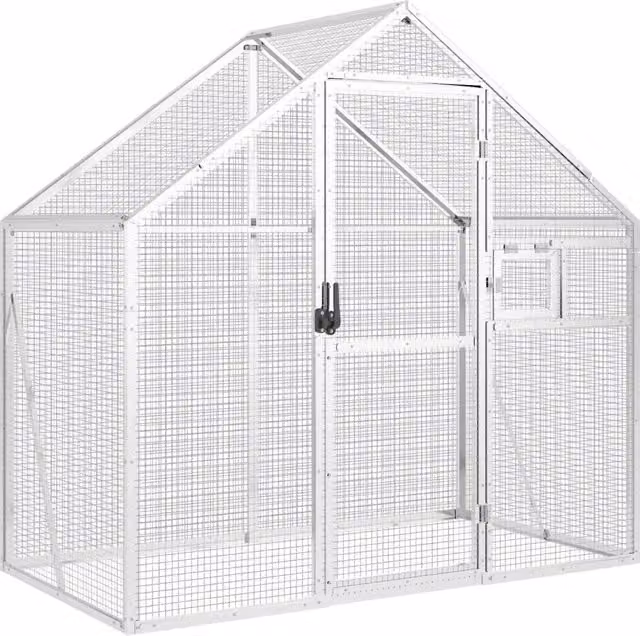 Voliera in alluminio Argento CFW9130400 L: 179 cm, P: 100 cm, H: 185 cm