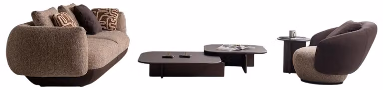 Designer Wohnzimmer Sofas Stilvoller Relaxsessel 4-Sitzer 2x Tische