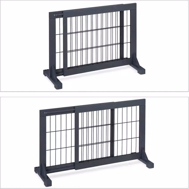 Cancello di sicurezza estensibile per bambini e cani 75 x 100 cm protezione per scale finitura opaca in plastica grigia 13_0011116