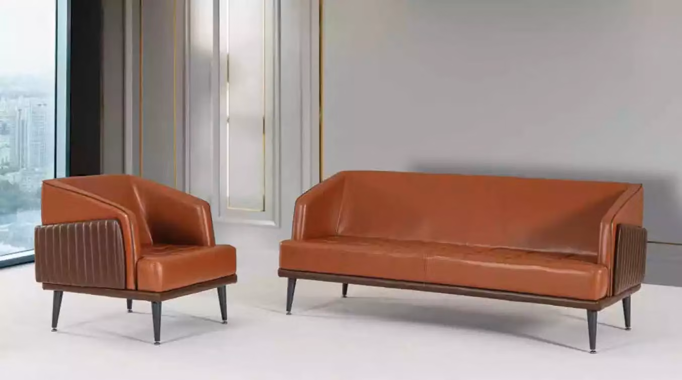 Luxus Office Garnitur Dreisitzer Sessel Arbeitszimmer Garnitur Stoffmöbel