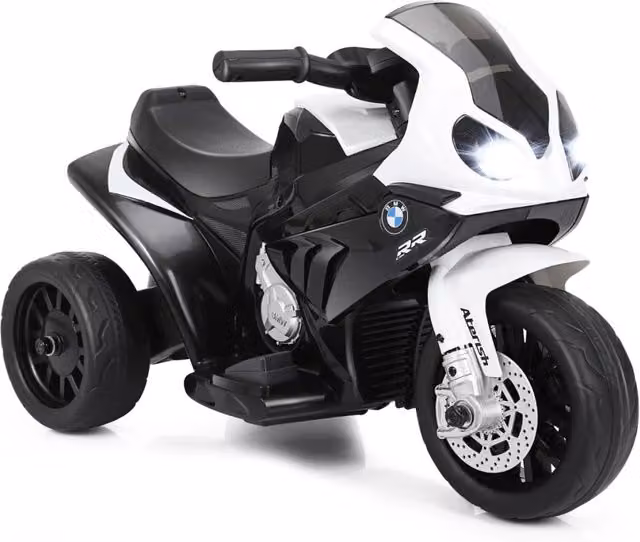 Moto elettrica per bambini con musica e luci, modello BMW, colore nero, L/P/H: 66 x 37 x 44,5 cm