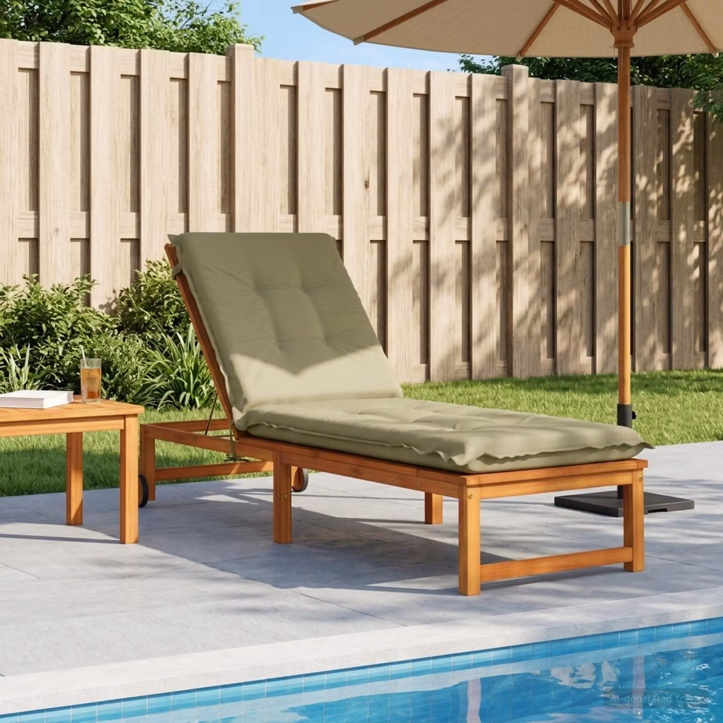 vidaXL Cuscino per Lettino GEMERT Verde chiaro, 190 x 50 x 9 cm, 100% Poliestere con Rivestimento Rimovibile e Resistente ai Raggi UV