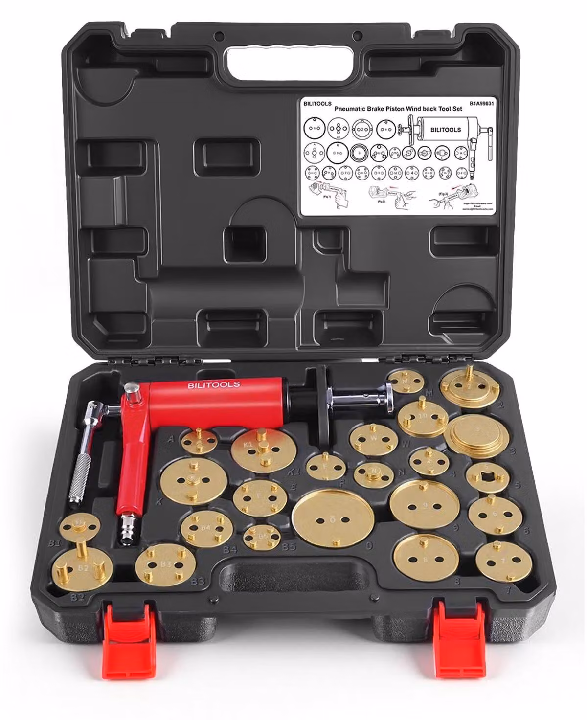 Set di strumenti pneumatici per la compressione delle pinze freno - 24 pezzi