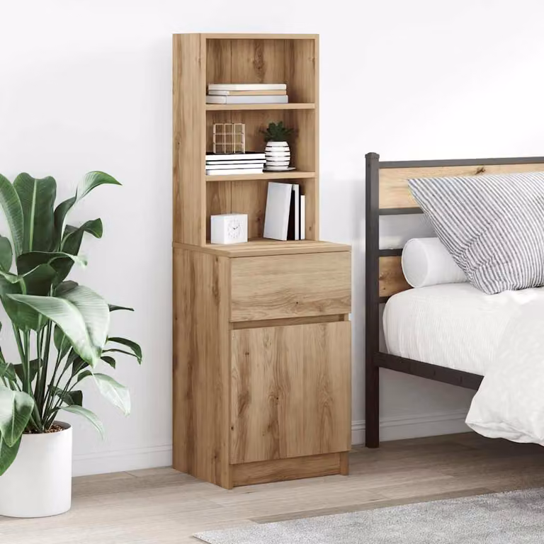 Comodino da parete vidaXL in legno Rovere marrone moderno L: 39 cm, P: 35 cm, H: 125 cm
