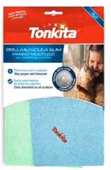 Set di 2 panni in microfibra Brilla&Asciuga slim Tonkita Verde e Azzurro L/P: 29 x 29 cm