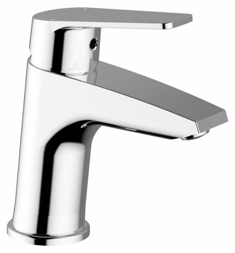 Schläfer 25505012 | Miscelatore Monocomando per Lavabo Bagno serie Cloe con Scarico automatico 1 1/4, Rubinetto Monoforo Lavandino Bagno cartuccia diam35mm Cromo Argento, Italy