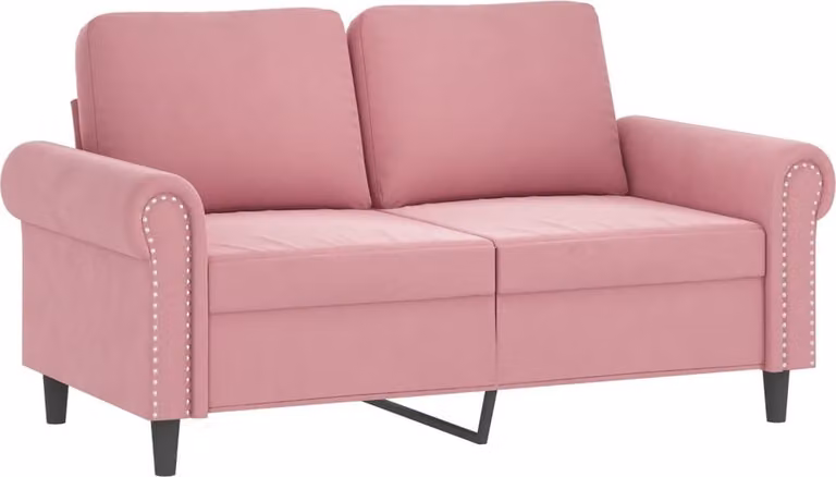 Divano a 2 Posti Rosa 120 cm in Velluto