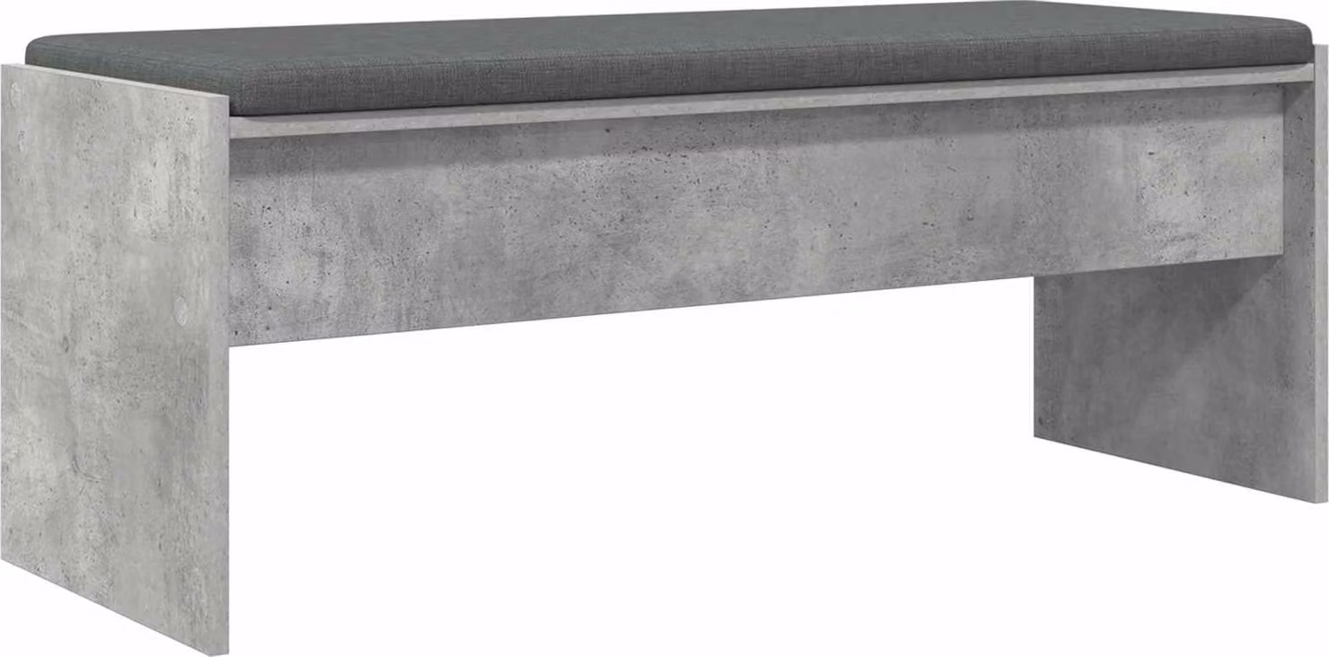 Panca per ingresso con cuscino Grigio cemento 103 x 38 x 40 cm