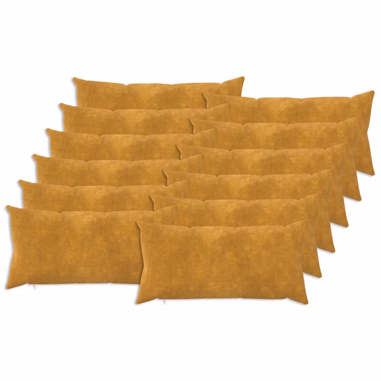 Set di 12 federe vidaXL HEERLEN in microfibra fleece, Giallo, 40 x 80 cm