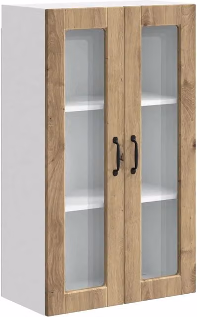 Armadio da cucina a parete moderno con 3 ripiani 60 x 31 x 100 cm in legno multistrato rovere artigianale 02_0054521
