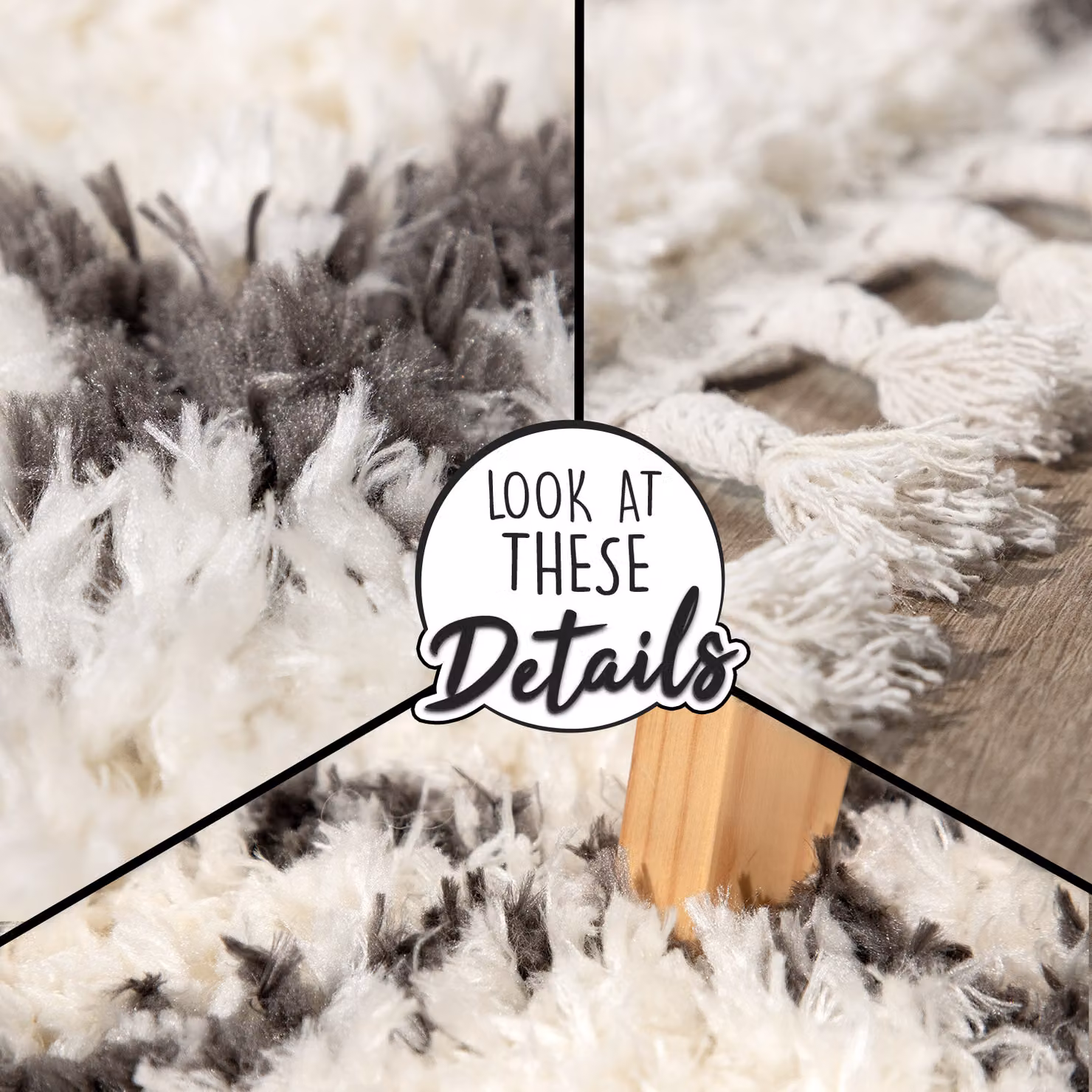 Tappeto a pelo alto Oregon beige con frange L: 120 cm, P: 170 cm – 3