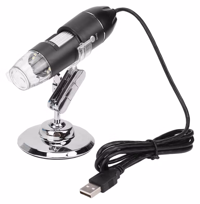Microscopio 1600X, interfaccia 3 in 1, HD, 4 livelli di luminosità, luce di riempimento a LED, kit di controllo multifunzionale tramite app per riparazioni e manutenzione