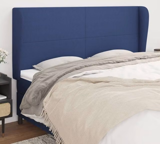 Testiera con Orecchie Design Mania in Tessuto Blu L: 203 cm, P: 23 cm, H: 118/128 cm – 1
