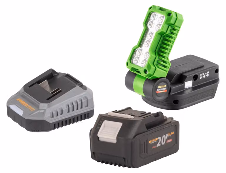 Procraft LL20bb Faretto LED a batteria 20 V 500 lm + 1x batteria 4,0 Ah + caricabatteria