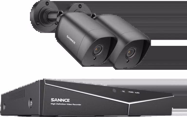 Sistema TVCC, risoluzione 1080P, 4 telecamere incluse, 4CH DVR 2 telecamere, 4T
