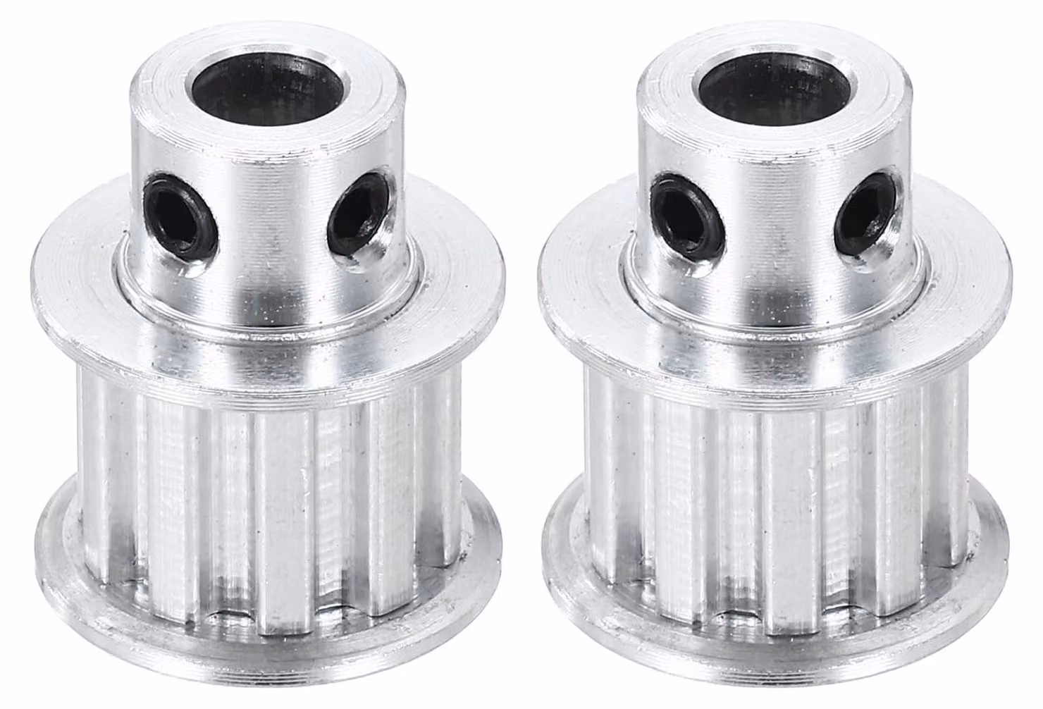 2 pulegge di distribuzione in alluminio - 10 denti, foro di 6 mm, passo di 5,08 mm