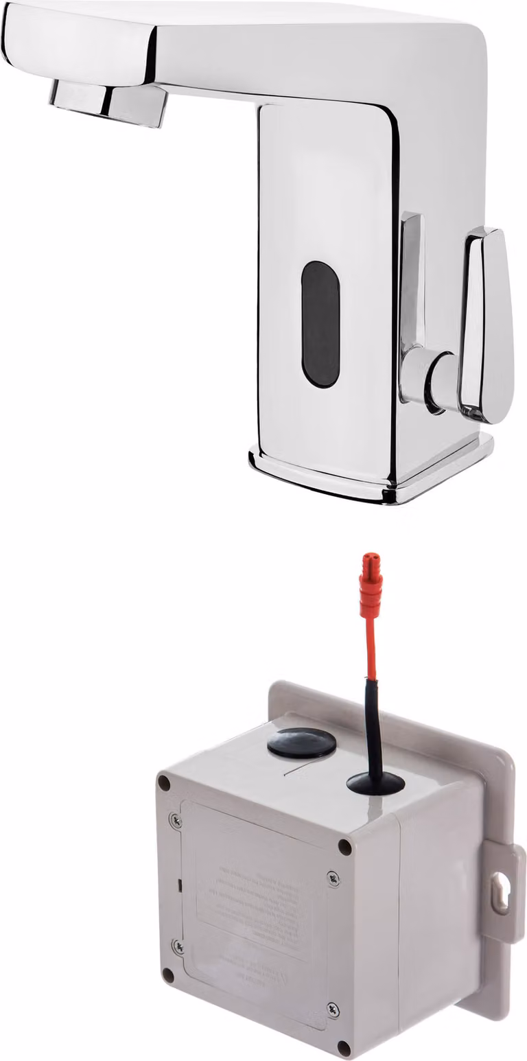 Touchless washbasin mixer with temperature control - 4xAA