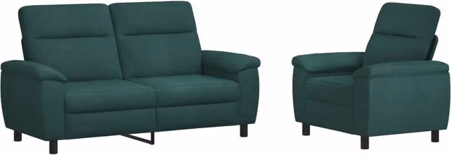 Set di 2 divani moderni vidaXL in tessuto verde e nero con struttura in metallo per il tuo soggiorno