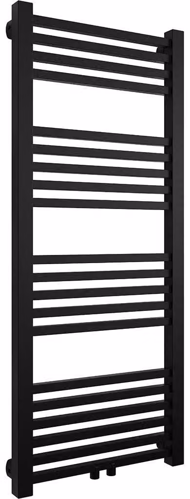CERANO - Radiatore da bagno Franko - attacco centrale 50 mm/laterale - 392 W - nero opaco - 1200 x 500 mm