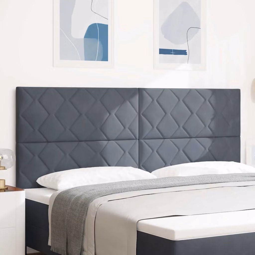 Testiera per letto vidaXL in velluto grigio scuro, larghezza: 200 cm