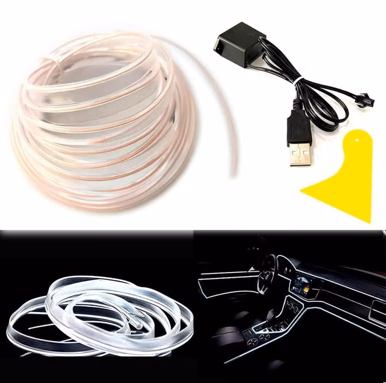 Tubo neon flessibile USB DC 5V, rosa, 3 metri, striscia luminosa per interni