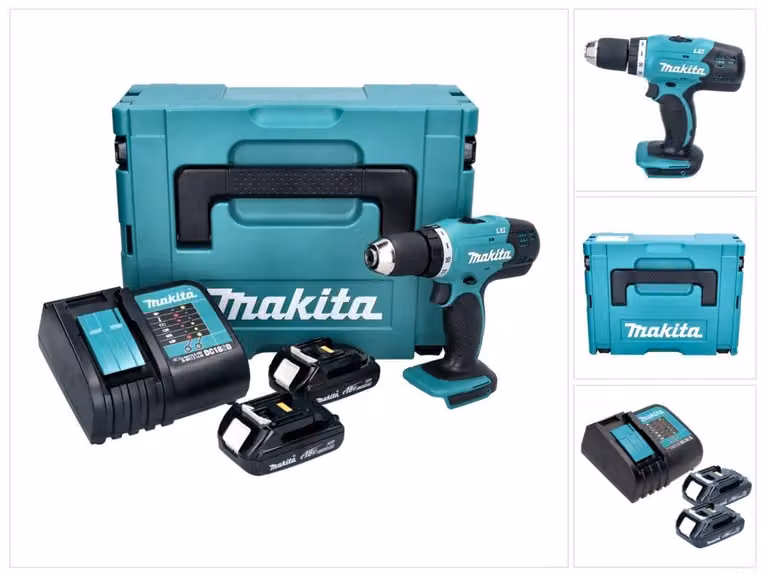 Trapano a batteria Makita DDF 453 SYJ 18 V 42 Nm + 2x batterie 1,3 Ah + caricabatterie + Makpac