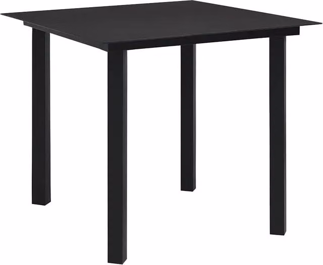 Tavolo da Giardino Nero 80x80x74 cm in Acciaio e Vetro 312161