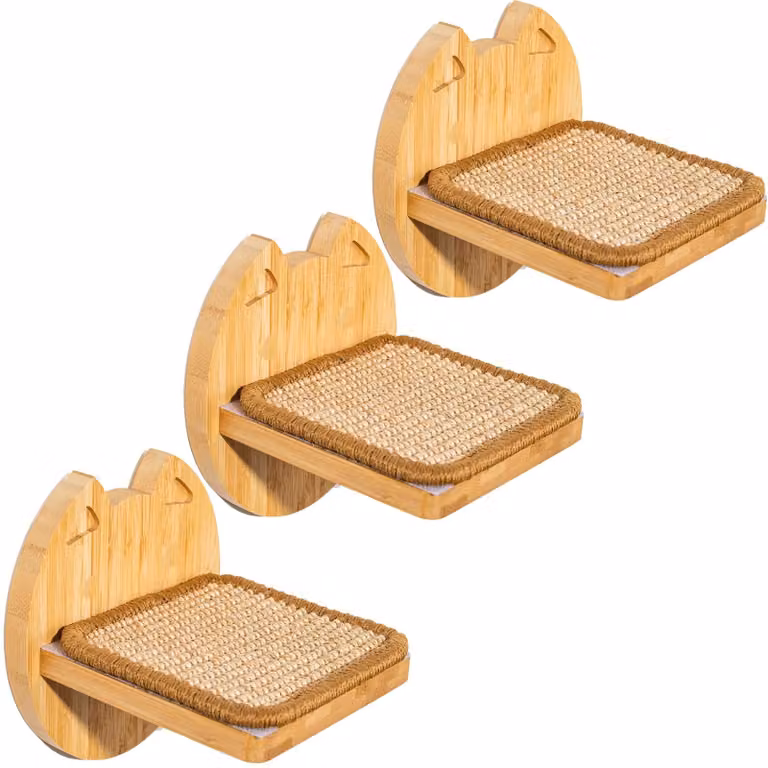 Omgoods - Set di 3 tunnel per gatti - Arredamento per gatti da parete in legno