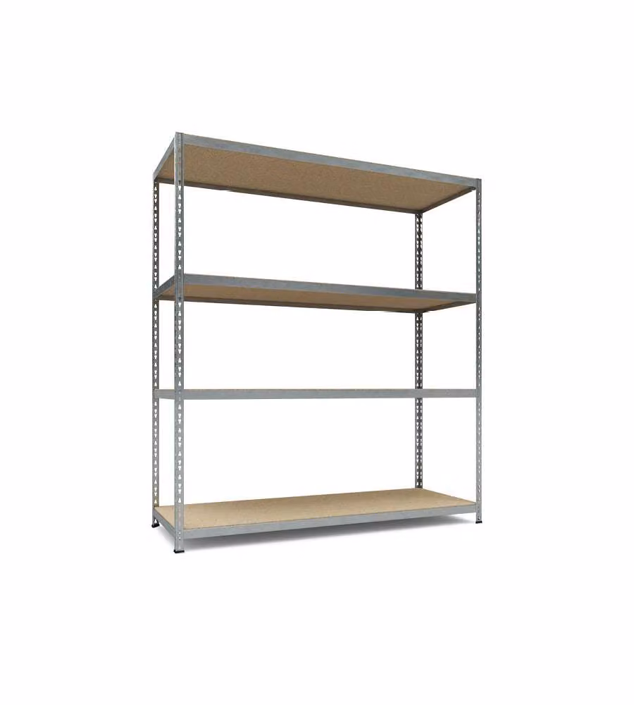Scaffale Metallo e Legno 4 Ripiani 180x160x60 cm per Garage e Cantine