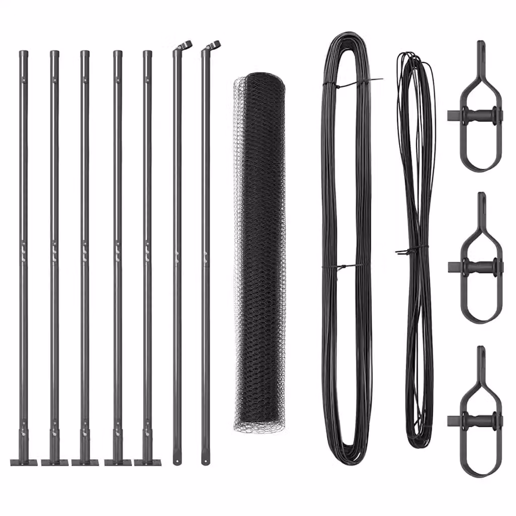 Recinzione esagonale vidaXL in acciaio rivestito in PVC grigio, L: 10 m, H: 0,8 m – 2