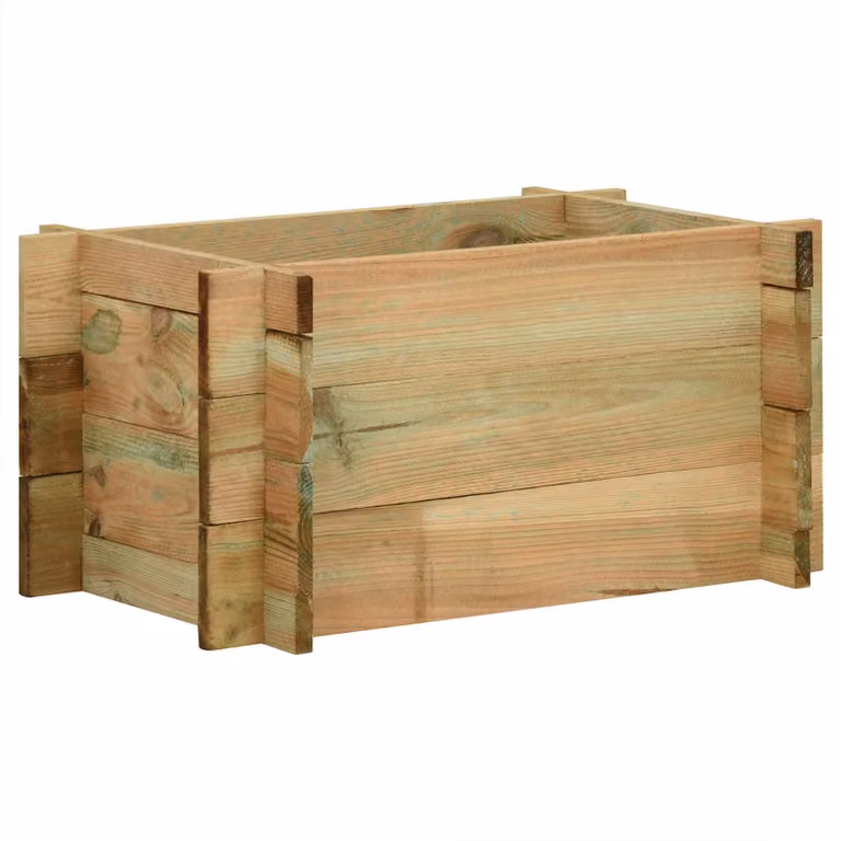 Letto rialzato in legno vidaXL per orto e giardino ornamentale, marrone e verde, L 80 x P 80 x H 32 cm
