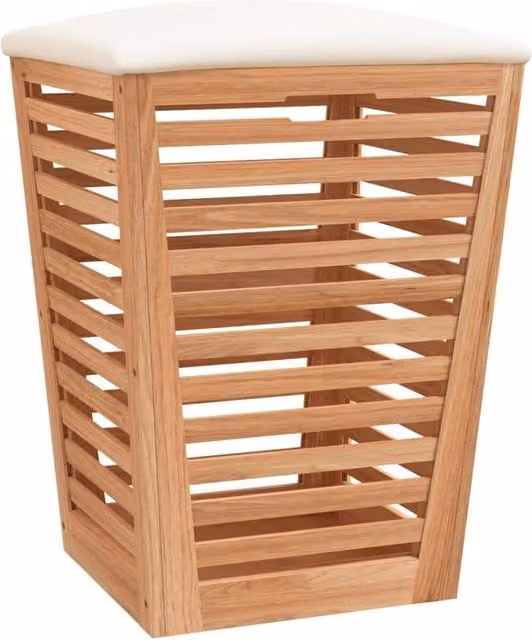 Sgabello da bagno 40,5 x 40,5 x 56 cm in legno massello di noce 02_0006134